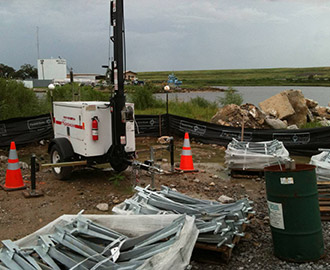 This construction site shows the different techniques of effective industrial storage