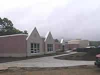 Photo of school in finishing stages of construction