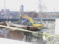 Click for a larger image.  Demolition of Oxford Paper Mill 