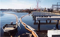 Photo of public waterfront boardwalk during remediation.