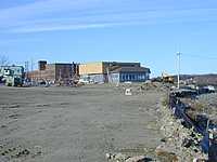 Photo of former Lily-Tulip factory site during construction