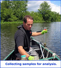 Photo of a water sample being collected. 