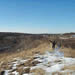 On top of the J.M. Mills Landfill, OU-2 (exceeding 80 ft. in elevation) looking north. Industrial park within OU-1 in background (right center), Blackstone River in valley below (left).