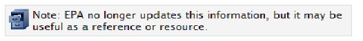 EPA no longer updates this information, but it may be useful as a reference or resource.