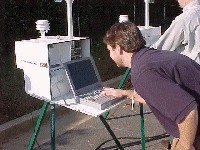 Photo showing the Downloading of RUN Data. This  links to a larger image.