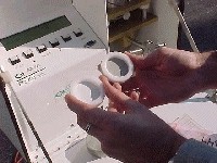 Photo showing the Comparison of Exposed and Unexposed Filters. This  links to a larger image.