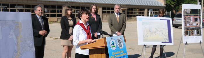 Regional Administrator Susan Hedman joins Wisconsin DNR Secretary Cathy Stepp and Mayor Paul Soglin to announce EPA brownfields grants
