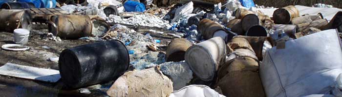 Chemical drums dumped at the Markham site