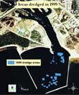 Areas dredged in 1999.