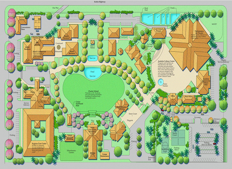 Proposed layout for “Project Faith” town center
