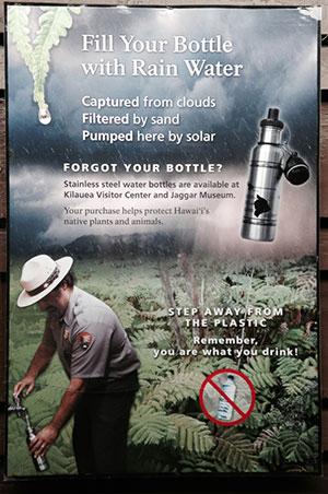 Click for full size "Fill your bottle with rain water" poster.