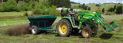 Farmer on a tractor plowing field
