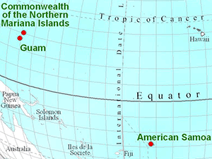 map of Pacific Islands