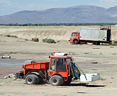 photo of truck with scanner attached to its front