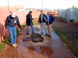 Picture of: Navajo Nation EPA and U.S. EPA inspect underground fuel tanks at an Indian Health Service facility at Chinle, Navajo Nation.