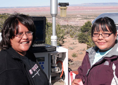 Sylvia Nez and Karmen Billey, Navajo Nation, at the Nazlini monitoring site