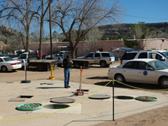 Underground tanks at Navajo Nation Fleet Management vehicle yard