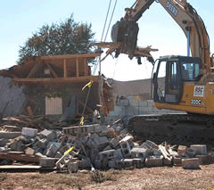 Demolition of uranium contaminated Navajo Nation home