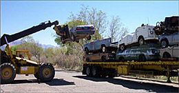 Photo of: Vehicle removal at the Lone Pine Paiute-Shoshone Reservation