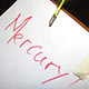 Hand written sign saying 'mercury'
