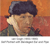 Van Gogh (1853-1890), Self Portrait with Bandaged 