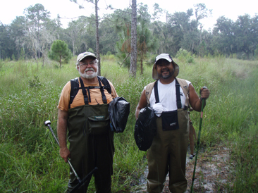 Photo of field researchers in the marsh
