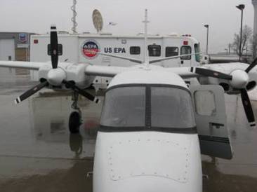 ASPECT plane docked in hangar