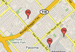 map of tri sites near pacoima