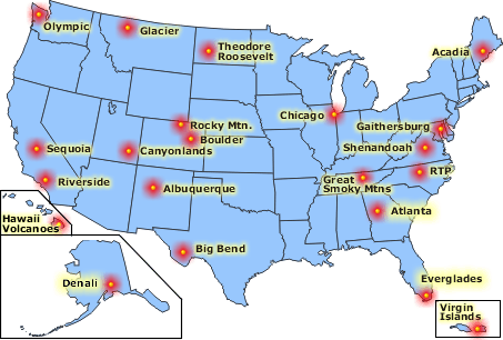 US map of brewer sites