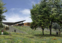 Photo of green roof on visitor building