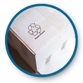Image of a cardboard box with recycling symbol.