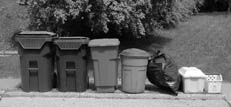 trash cans in different sizes