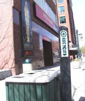 Photo of recycling bins outside a store