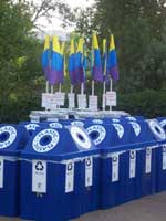 recycling bins in downtown Boise City