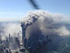 The North Tower as seen from a NYC Police helicopter.